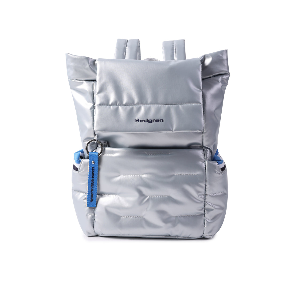 Billowy Backpack With Flap Pearl Blue