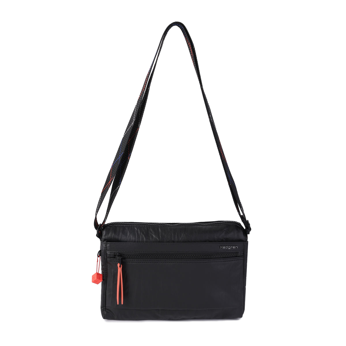 Eye M Shoulder Bag Medium Rfid Creased Black/Coral