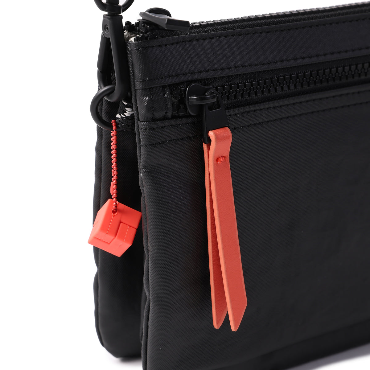 Emma Crossover 3 Compartment Rfid Creased Black/Coral