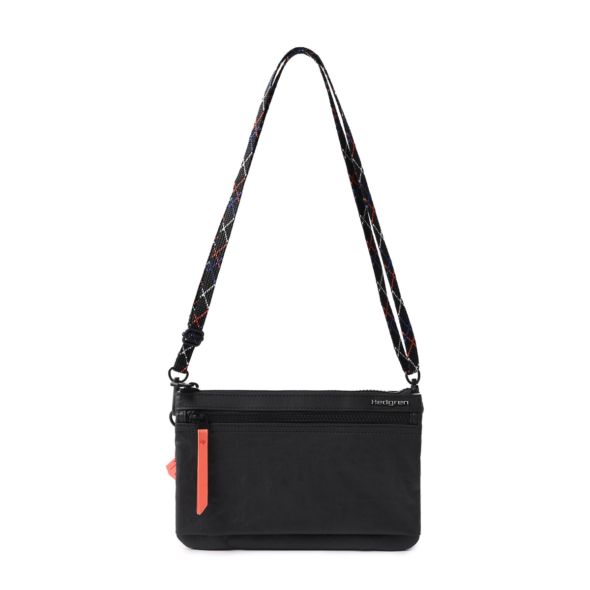 Emma Crossover 3 Compartment Rfid Creased Black/Coral