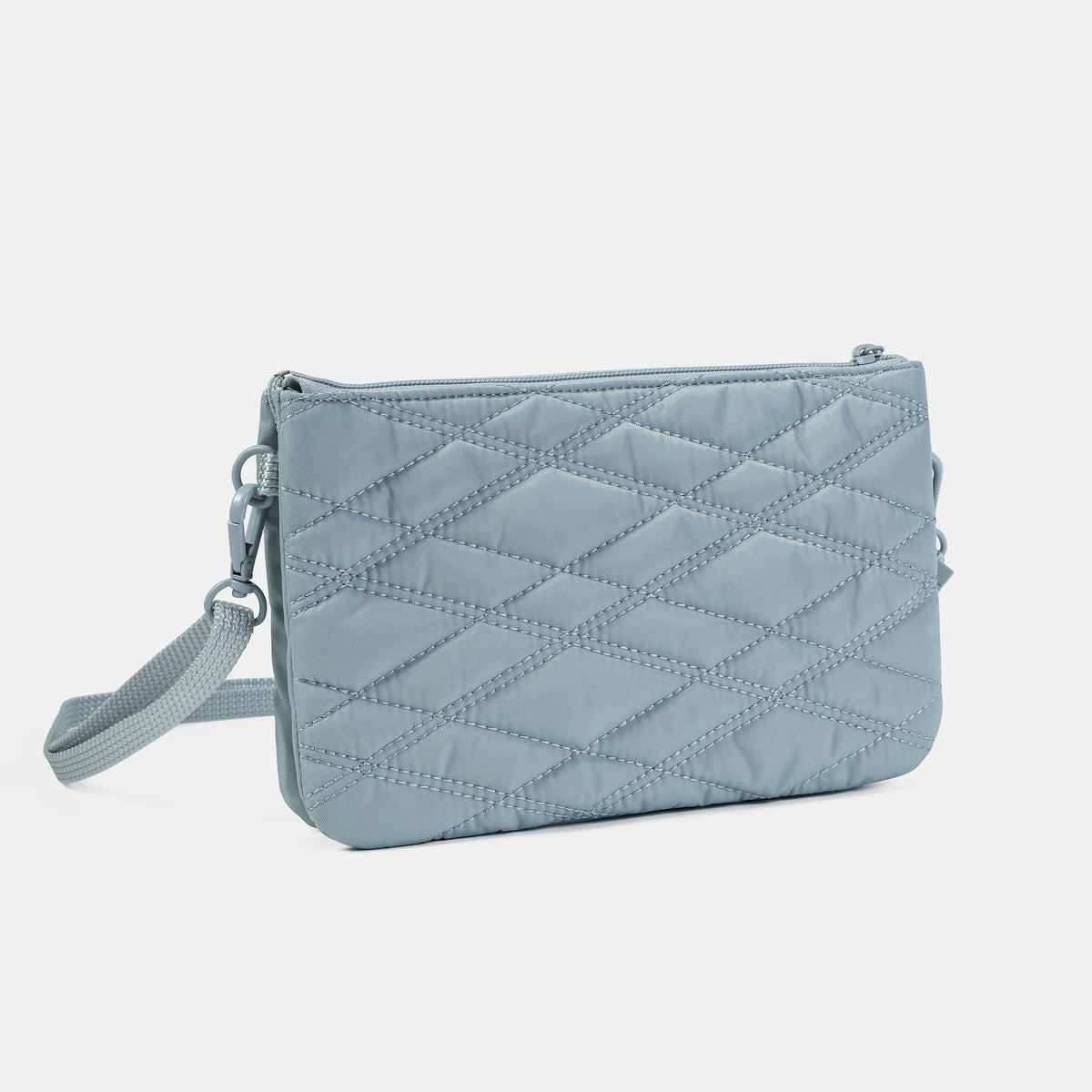 Emma Crossover 3 Compartment Rfid New Quilt Pearl Blue