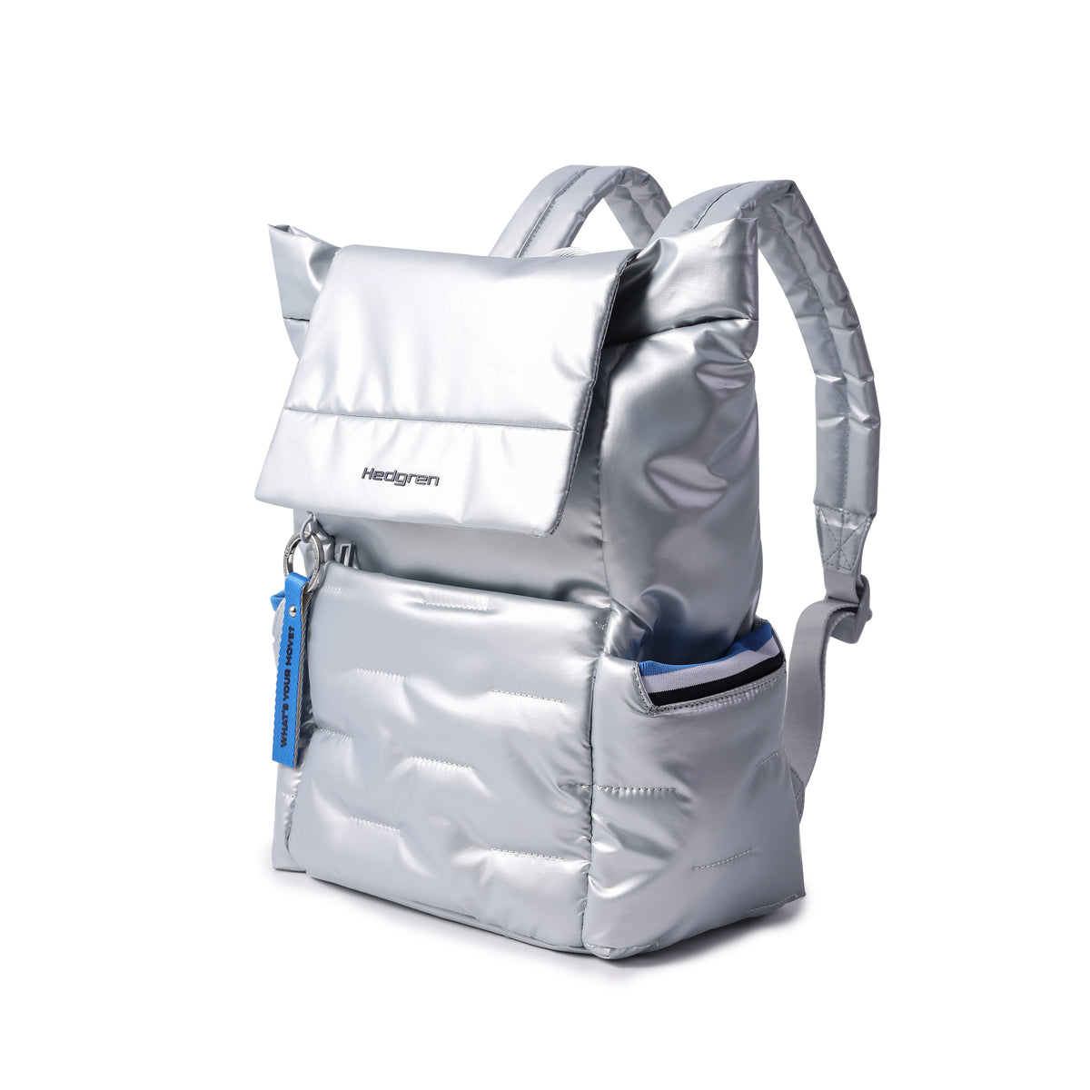 Billowy Backpack With  Flap Pearl Blue