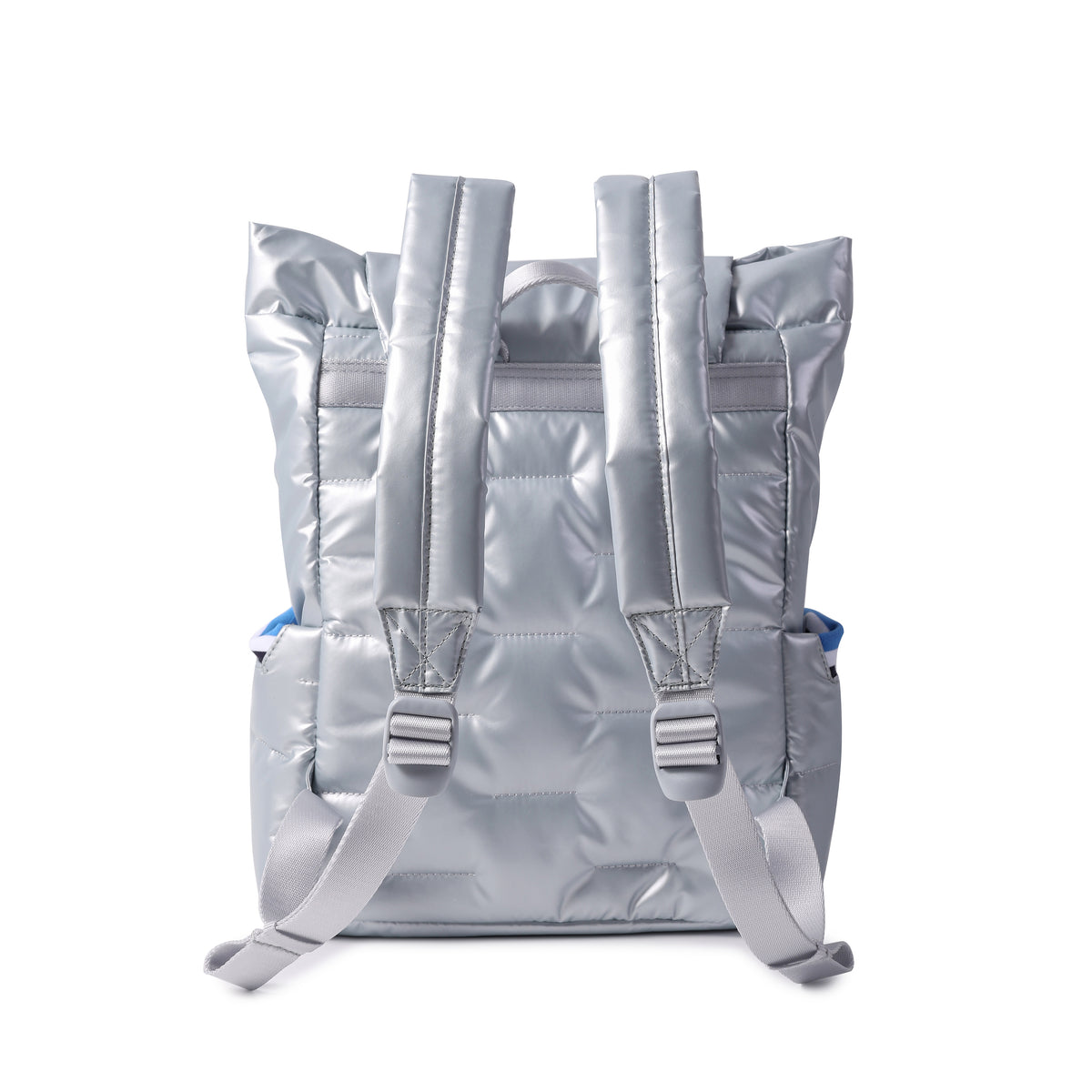 Billowy Backpack With  Flap Pearl Blue