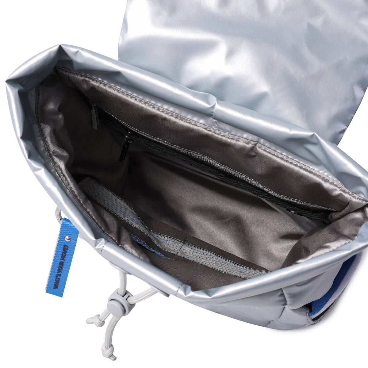 Billowy Backpack With  Flap Pearl Blue