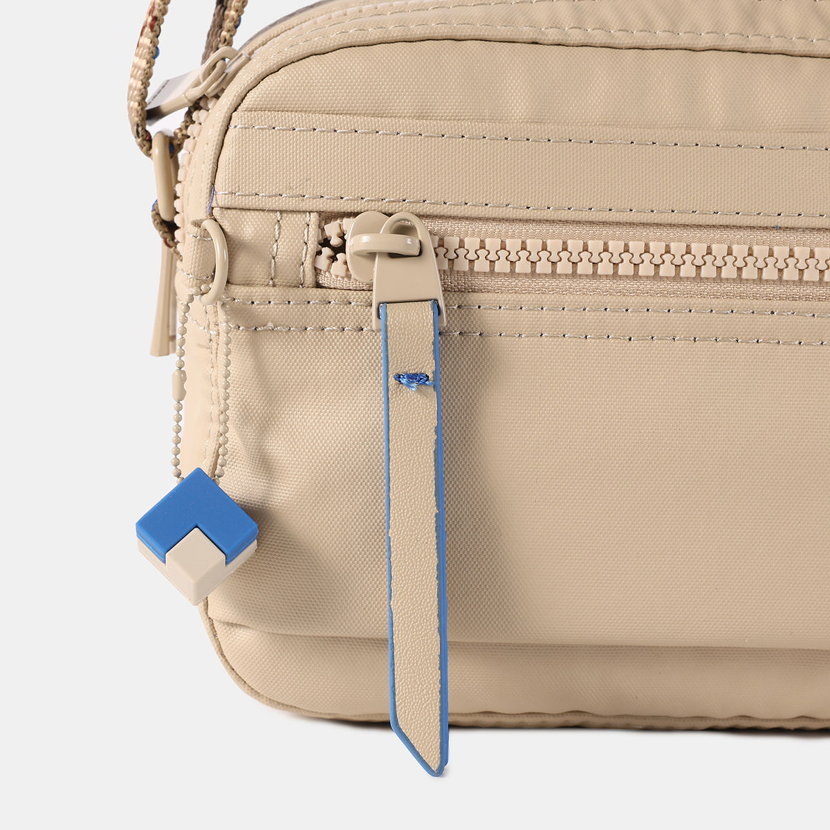 Maia Small Crossover 2 Compartment Creased Safari Beige