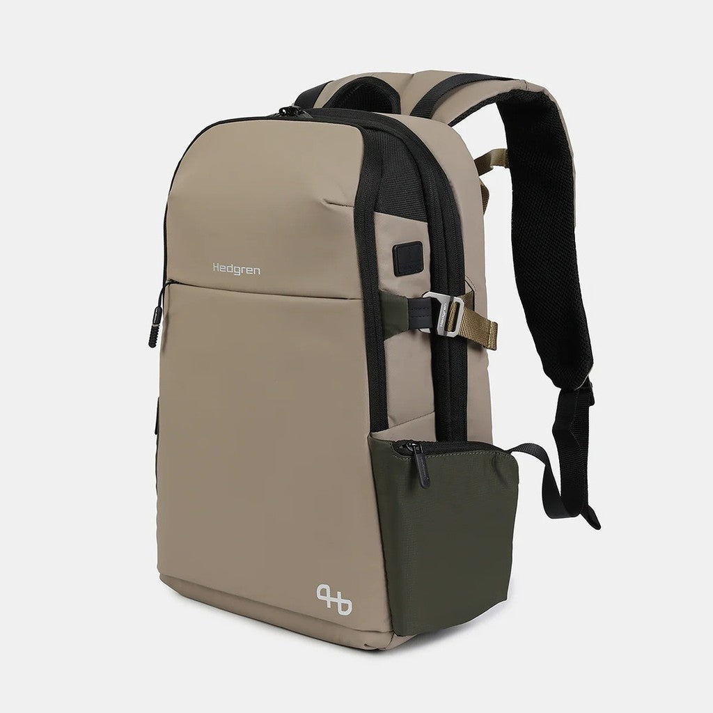 Hedgren Suburbanite Backpack + Raincover + RFID \ Vintage Beige Eco
